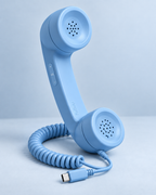 Baby blue Ringsy retro handset with USB-C cable