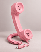Pink Ringsy retro handset with USB-C cable